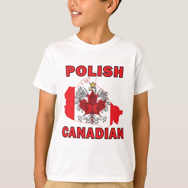 Camiseta Mapa de Canadá con bandera polaca (Anverso)