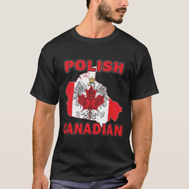 Camiseta Mapa de Canadá con bandera polaca (Anverso)