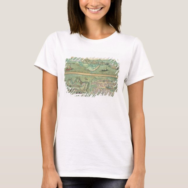 Camiseta Mapa de Candia y Corfú, de 'Civitates Orbis Ter (Anverso)