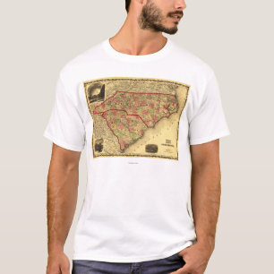 Camiseta Mapa de CarolinaPanoramic del norte y sur