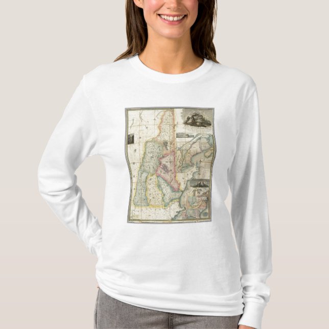 Camiseta Mapa de Carrigain de New Hampshire (Anverso)