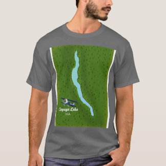 Camiseta Mapa de Cayuga Lake USA