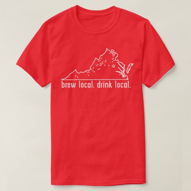 Camiseta Mapa de Cervecería Estatal de Virginia - Gráfica d (Diseño del anverso)