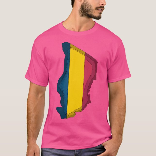 Camiseta Mapa de Chad con bandera de Chad (Anverso)