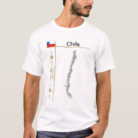 Mapa de Chile + Bandera + Carretera