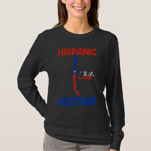 Camiseta Mapa de Chile Bandera Hispana Mes Latino