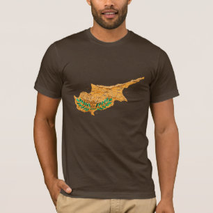 Camiseta Mapa de Chipre Colores de la Bandera