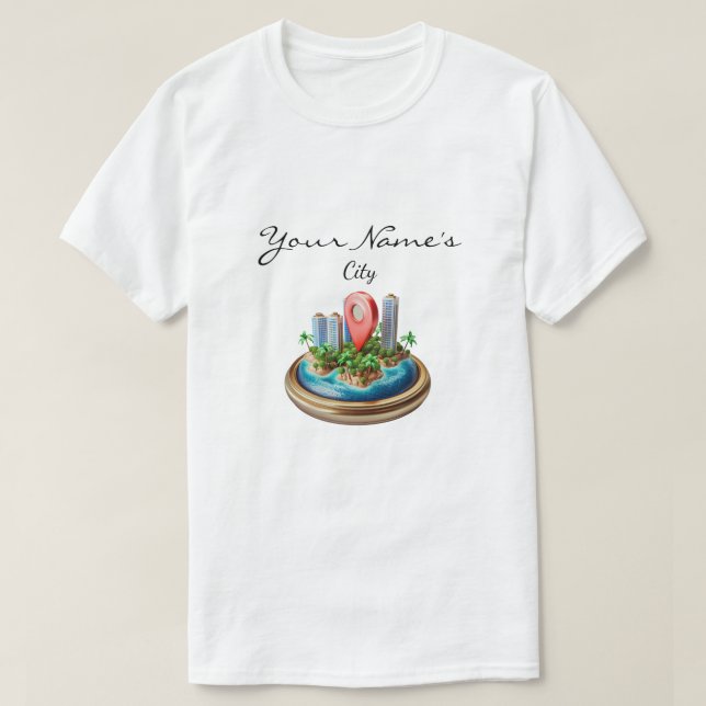 Camiseta Mapa de ciudad personalizado (Diseño del anverso)