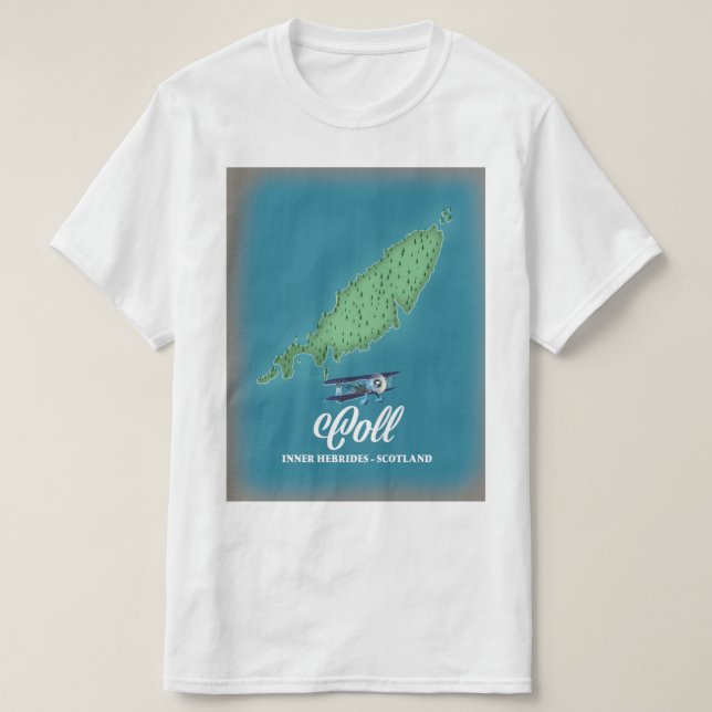 Camiseta Mapa de Coll Inner Hebrides Escocia (Diseño del anverso)
