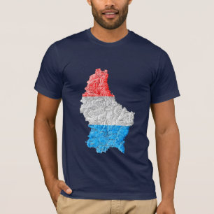 Camiseta Mapa de colores llamativos de Luxemburgo