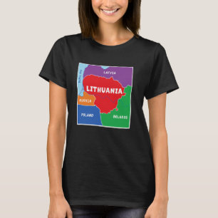 Camiseta Mapa de colores simplificado de Lituania, vecino C