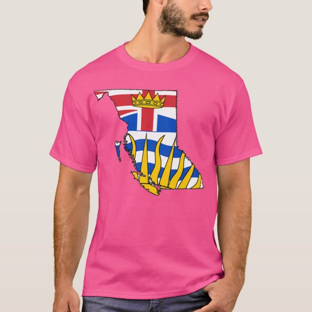 Camiseta Mapa de Columbia Británica con bandera de Colombia (Anverso)