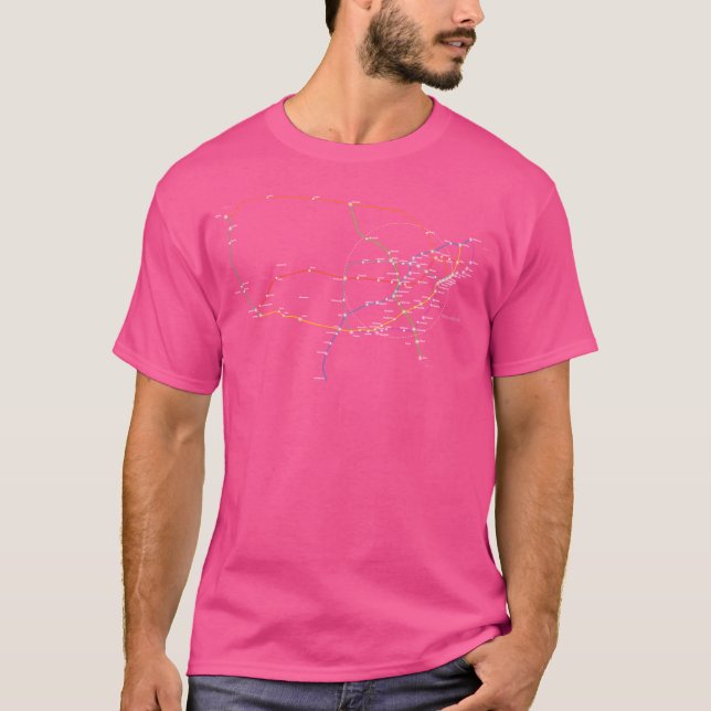 Camiseta Mapa de conceptos de trenes de alta velocidad de N (Anverso)