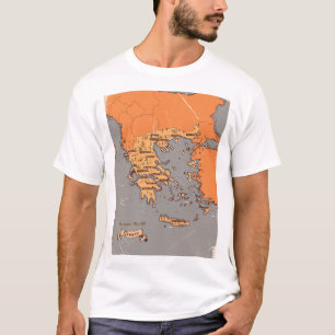 Camiseta Mapa de condados de cosecha de Grecia