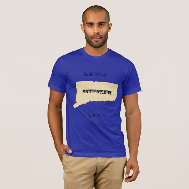 Camiseta - Mapa de Connecticut con la ciudad (Anverso completo)