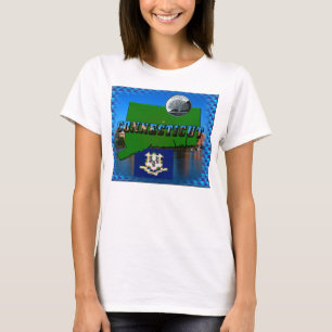 Camiseta Mapa de Connecticut', texto, trimestre falso, pais