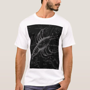 Camiseta Mapa de Constelación del Cáncer Hevelius Negro alr
