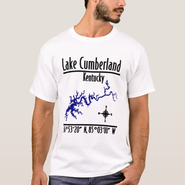 Camiseta Mapa de coordenadas de la costa del lago Cumberlan (Anverso)