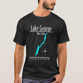Camiseta Mapa de Coordenadas de la Orilla del Lago George N