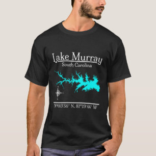Camiseta Mapa de Coordenadas del Lago Murray Carolina del S