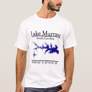 Camiseta Mapa de Coordenadas del Lago Murray Carolina del S