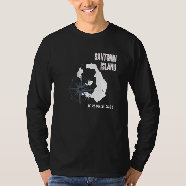 Camiseta Mapa de coordenadas del mar Mediterráneo de la isl (Anverso)