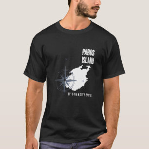 Camiseta Mapa de coordenadas del mar Mediterráneo de la Isl
