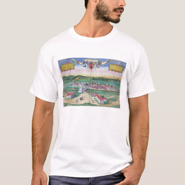 Camiseta Mapa de Córdoba, de "Civitates Orbis Terrarum" (Anverso)