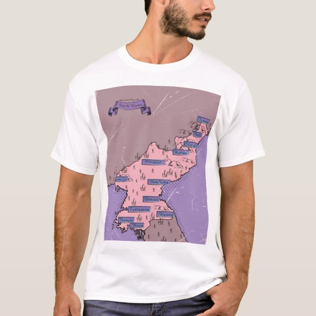 Camiseta mapa de Corea del Norte (Anverso)