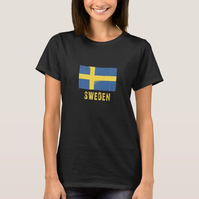 Camiseta Mapa de cosecha Bandera de Suecia Bandera Sueca Ci (Anverso)