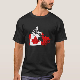 Camiseta Mapa de cosecha de Canadá Bandera de Canadá Raíces