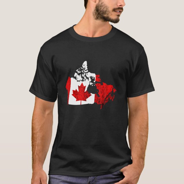 Camiseta Mapa de cosecha de Canadá Bandera de Canadá Raíces (Anverso)