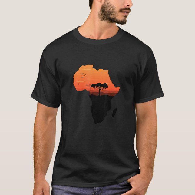 Camiseta Mapa de cosecha de retro africano kente africano (Anverso)
