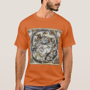 Camiseta Mapa de cosecha de vintage de las constelaciones d