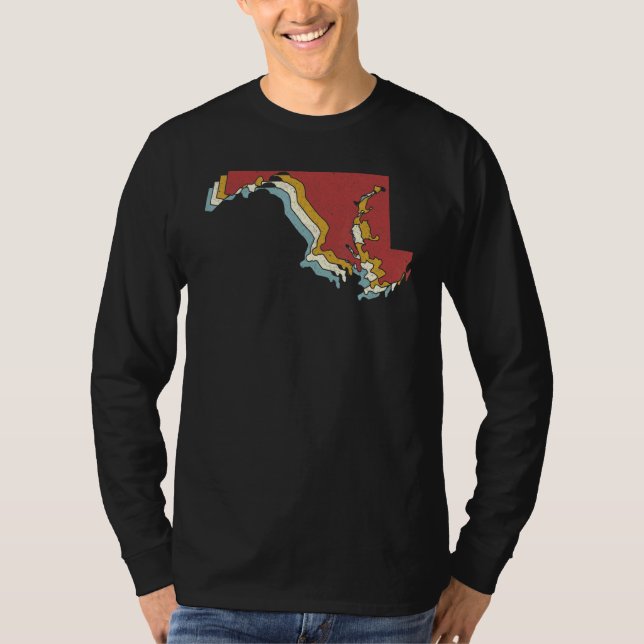 Camiseta Mapa de cosechas del estado de Retro USA Maryland (Anverso)