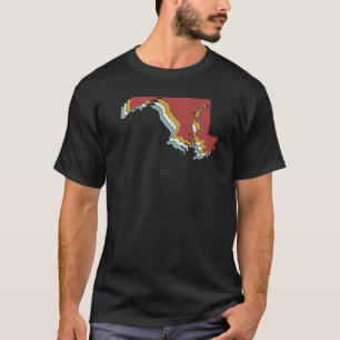 Camiseta Mapa de cosechas del estado de Retro USA Maryland