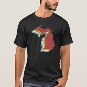Camiseta Mapa de cosechas del estado de Retro USA Michigan
