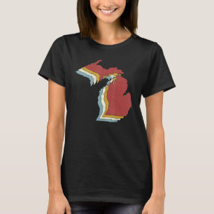 Camiseta Mapa de cosechas del estado de Retro USA Michigan