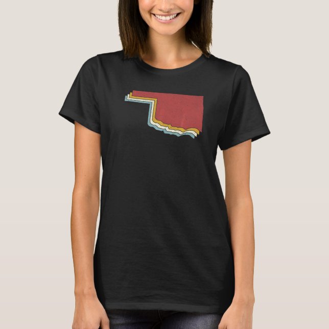 Camiseta Mapa de cosechas del estado de Retro USA Oklahoma (Anverso)