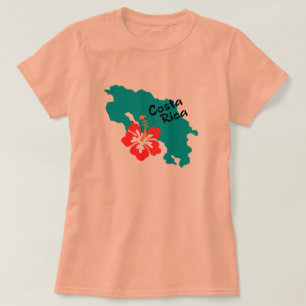 Camiseta Mapa de Costa Rica con el hibisco