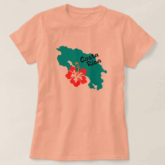 Camiseta Mapa de Costa Rica con el hibisco (Diseño del anverso)