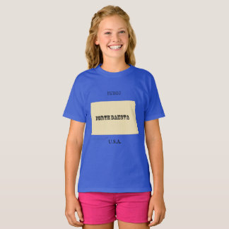 Camiseta - Mapa de Dakota del Norte con ciudad