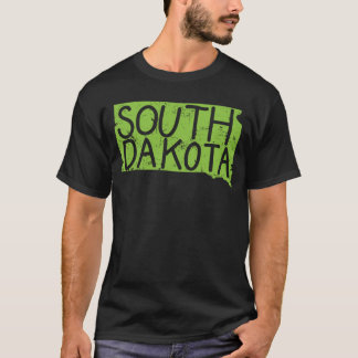 Camiseta Mapa de Dakota del Sur Esbozar Estados Unidos