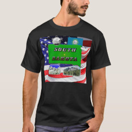 Camiseta Mapa de Dakota del Sur, foto de texto, falso cuart