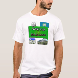 Camiseta Mapa de Dakota del Sur, texto fotográfico, barrio 