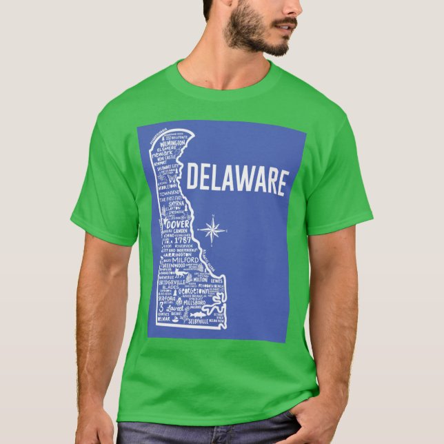 Camiseta Mapa de Delaware (Anverso)