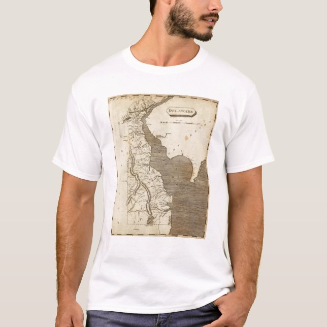 Camiseta Mapa de Delaware por Arrowsmith (Anverso)