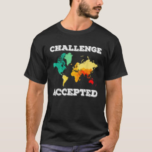 Camiseta Mapa de desafío aceptado Viajero mundial