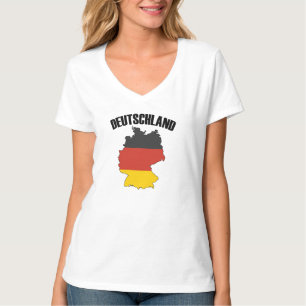 Camiseta Mapa de Deutschland - Bandera alemana - Viajes de 