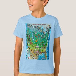 Camiseta Mapa de diversiones de Estados Unidos